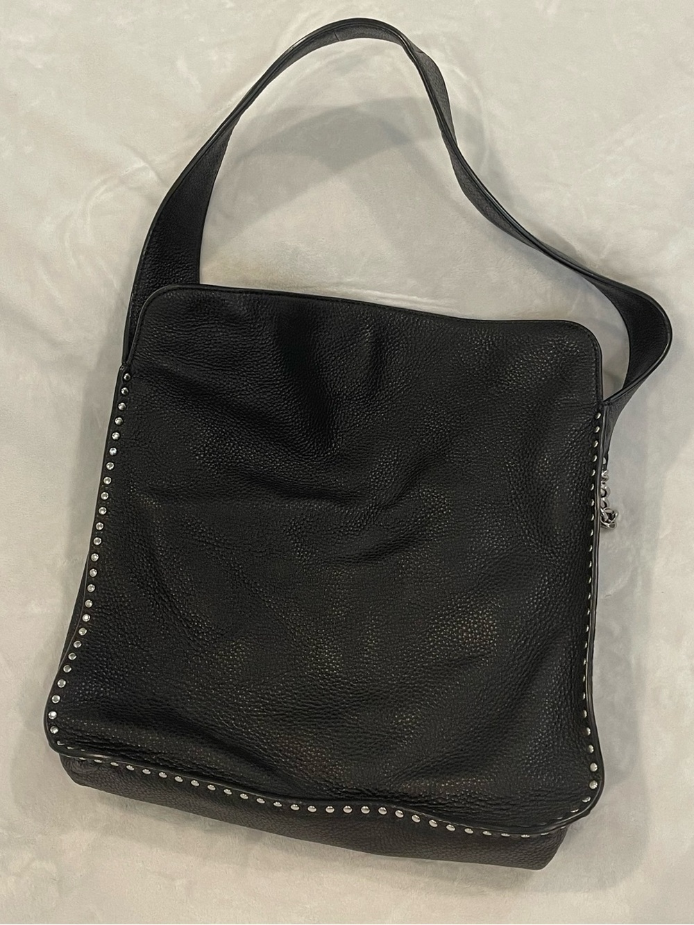 Michael Kors Astor Black Leather Studded Hobo Shoulder Bag with Chain - Picture 6 of 7